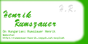 henrik rumszauer business card